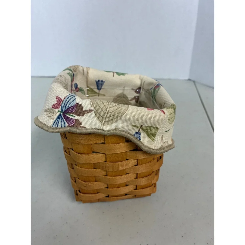 Longaberger Small Square Basket 1996 Botanical Berry Liner Plastic Protector‎